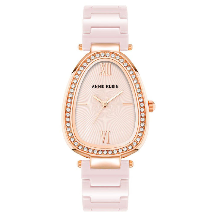 Anne Klein Quartz Analog Pink Dial Rose Gold With Pink Ceramic Strap Watch For Women AK5012RGBH