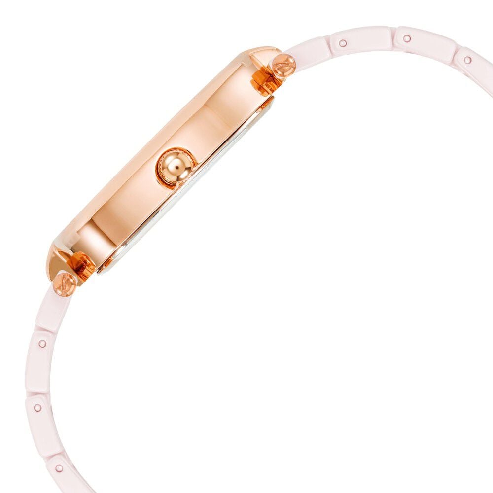Anne Klein Quartz Analog Pink Dial Rose Gold With Pink Ceramic Strap Watch For Women AK5012RGBH