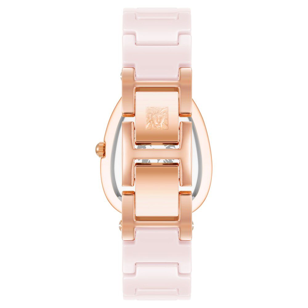 Anne Klein Quartz Analog Pink Dial Rose Gold With Pink Ceramic Strap Watch For Women AK5012RGBH