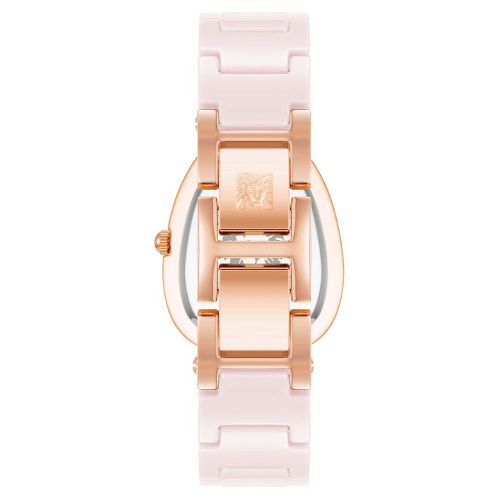 Anne Klein Quartz Analog Pink Dial Rose Gold With Pink Ceramic Strap Watch For Women AK5012RGBH