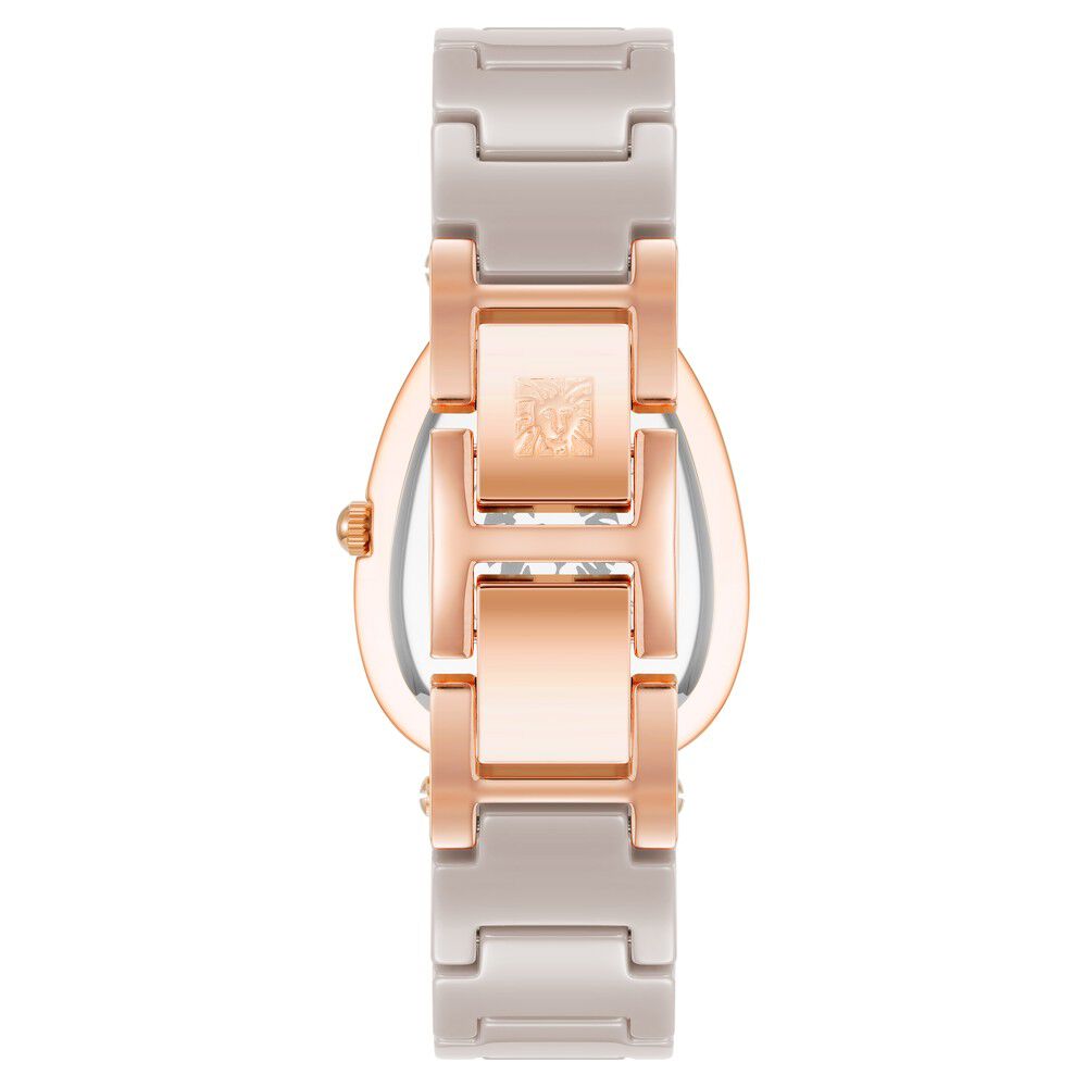 Anne Klein Quartz Analog Brown Dial Rose Gold With Brown Ceramic Strap Watch For Women AK5012RGTP