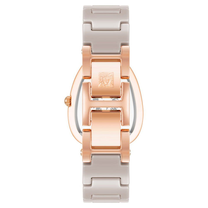 Anne Klein Quartz Analog Brown Dial Rose Gold With Brown Ceramic Strap Watch For Women AK5012RGTP