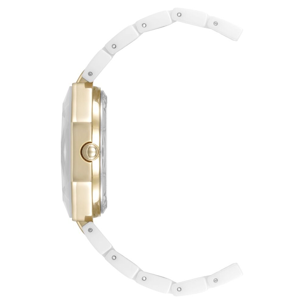 Anne Klein Quartz Analog White Dial Ceramic Strap Watch For Women AK5064GPWT