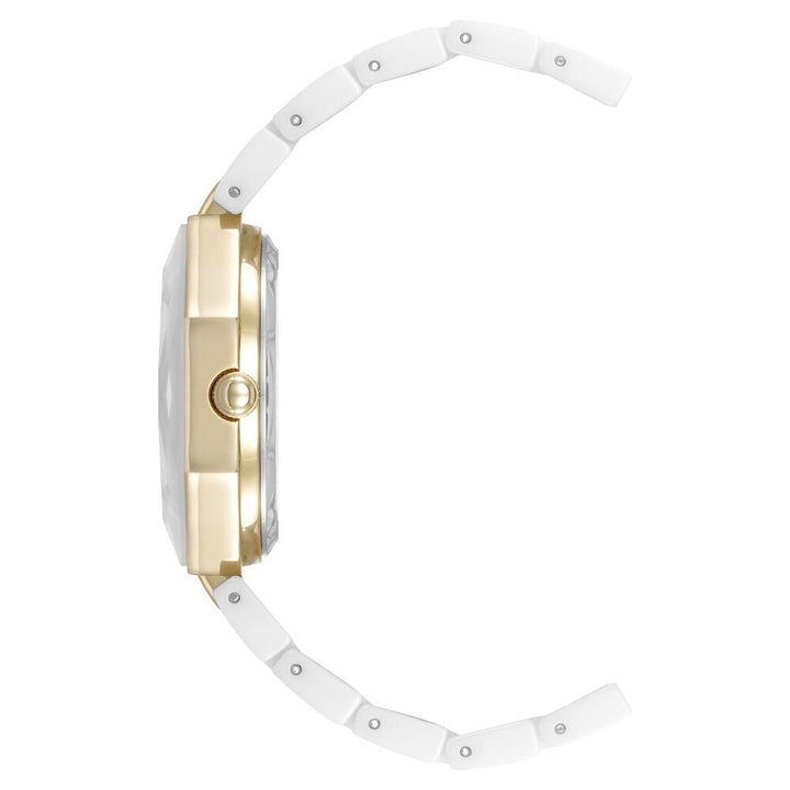 Anne Klein Quartz Analog White Dial Ceramic Strap Watch For Women AK5064GPWT