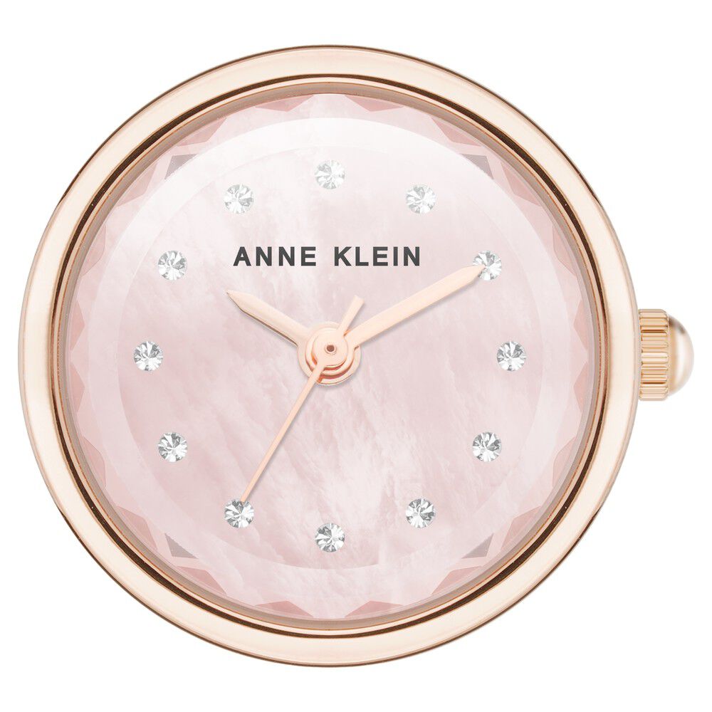 Anne Klein Quartz Analog Pink Dial Rose Gold Metal Ring Watch For Women AK5124RINGPMW
