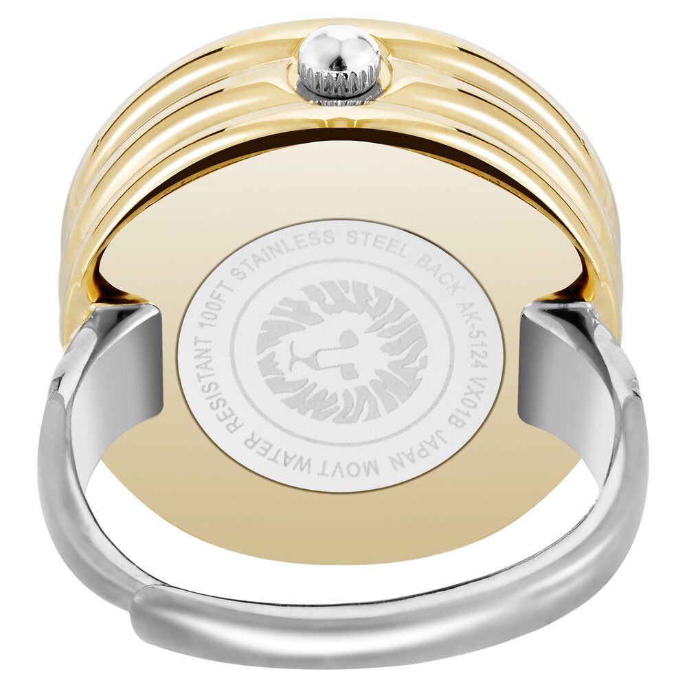 Anne Klein Quartz Analog Silver Dial Silver Metal Ring Watch For Women AK5125RINGTTW