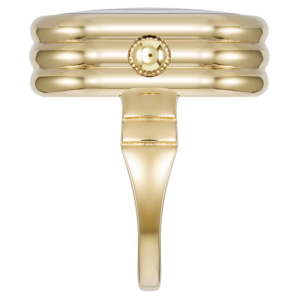 Anne Klein Quartz Analog Black Dial Golden Metal Ring Watch For Women AK5126RINGBKW