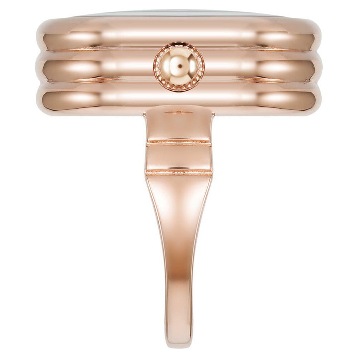 Anne Klein Quartz Analog Blue Dial Rose Gold Metal Ring Watch For Women AK5126RINGBLW