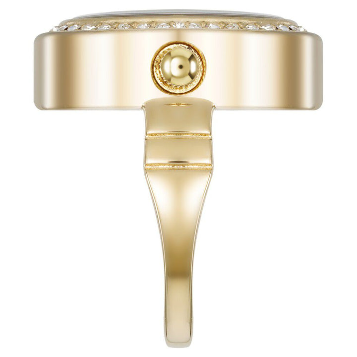 Anne Klein Quartz Analog White Dial Golden Metal Ring Watch For Women AK5128RINGMPW