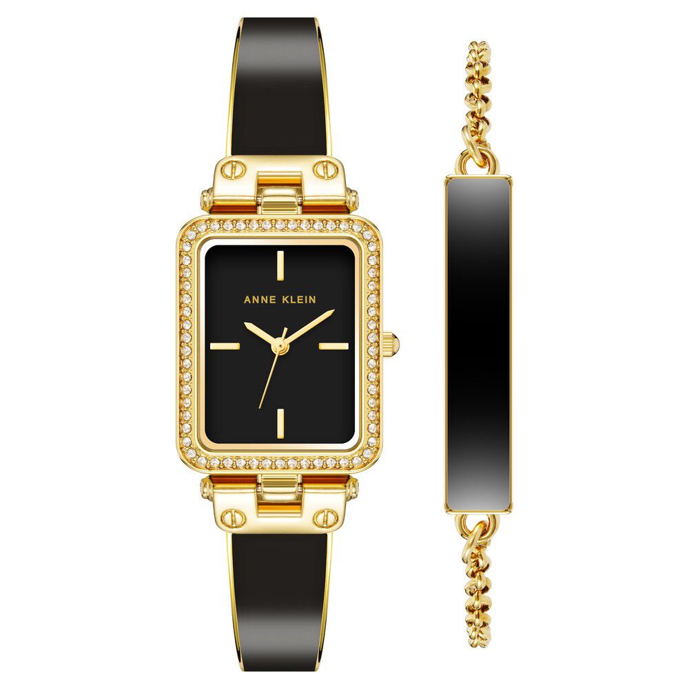 Anne Klein Quartz Analog Black Dial Enamel Strap Watch for Women
