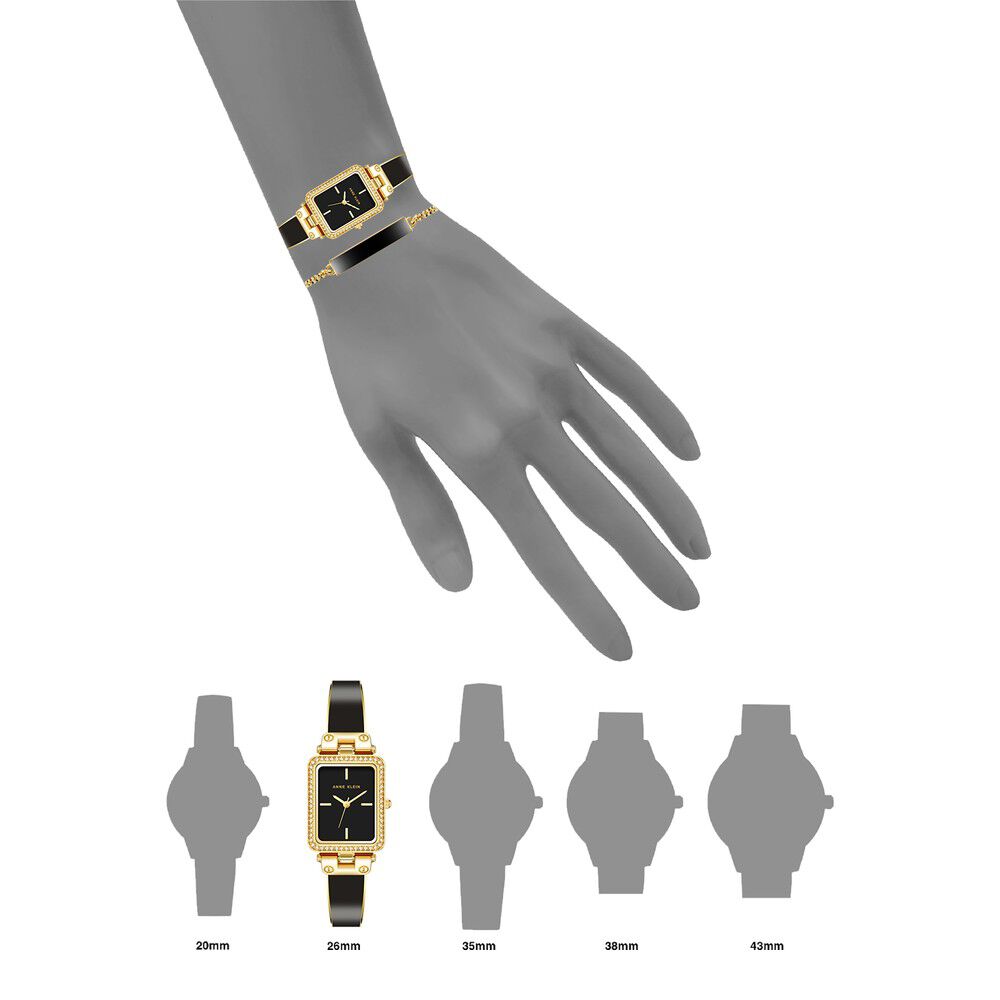 Anne Klein Quartz Analog Black Dial Enamel Strap Watch For Women