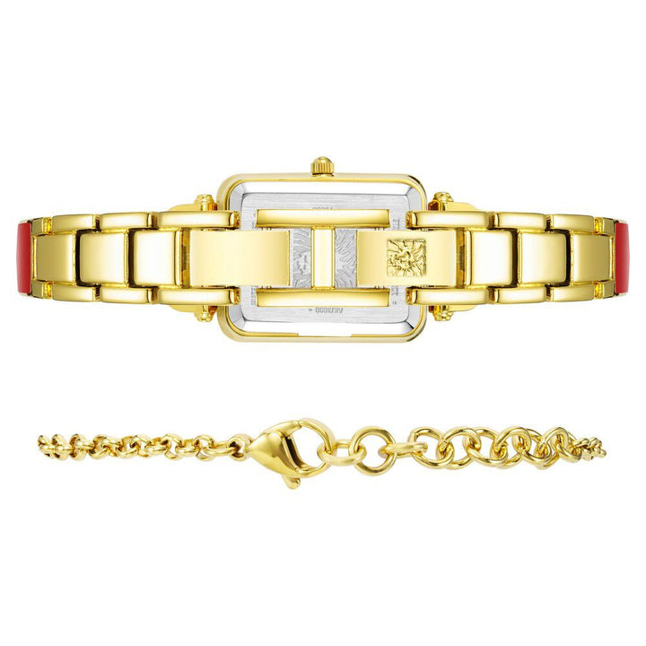 Anne Klein Quartz Analog Red Dial Stainless Steel Strap Watch for Women