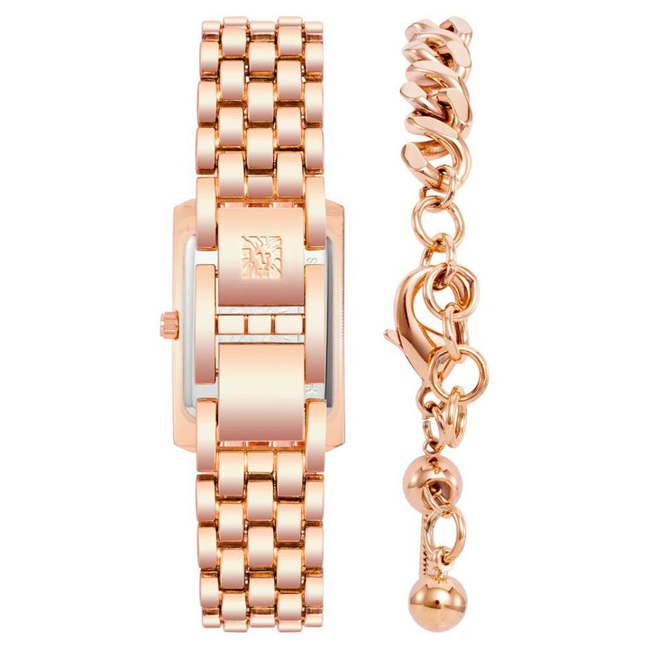 Anne Klein Quartz Analog Rose Gold Dial Metal Strap Watch for Women NEAKB3990RGST