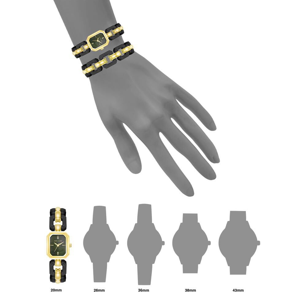 Anne Klein Quartz Analog Black dial Metal Strap Watch for Women AKB4078BKSTW