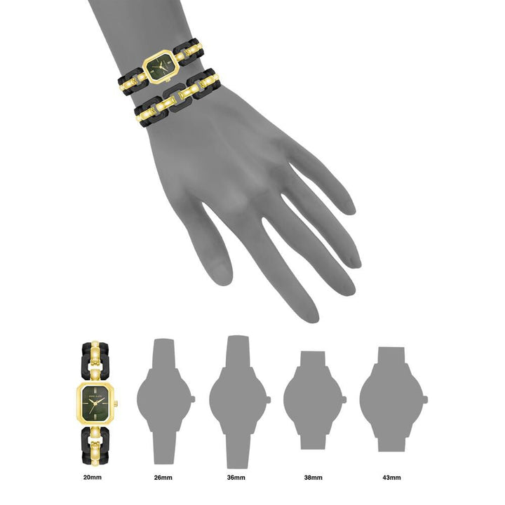 Anne Klein Quartz Analog Black dial Metal Strap Watch for Women AKB4078BKSTW