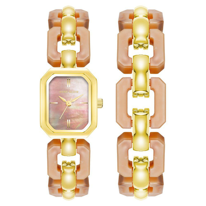 Anne Klein Quartz Analog Pink dial Metal Strap Watch for Women AKB4078RUSTW