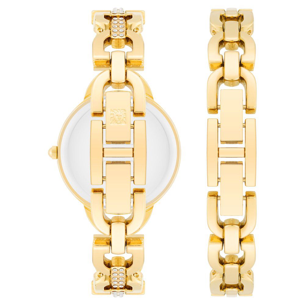 Anne Klein Quartz Analog Mother Of Pearl dial Metal Strap Watch for Women AKB4104GPST