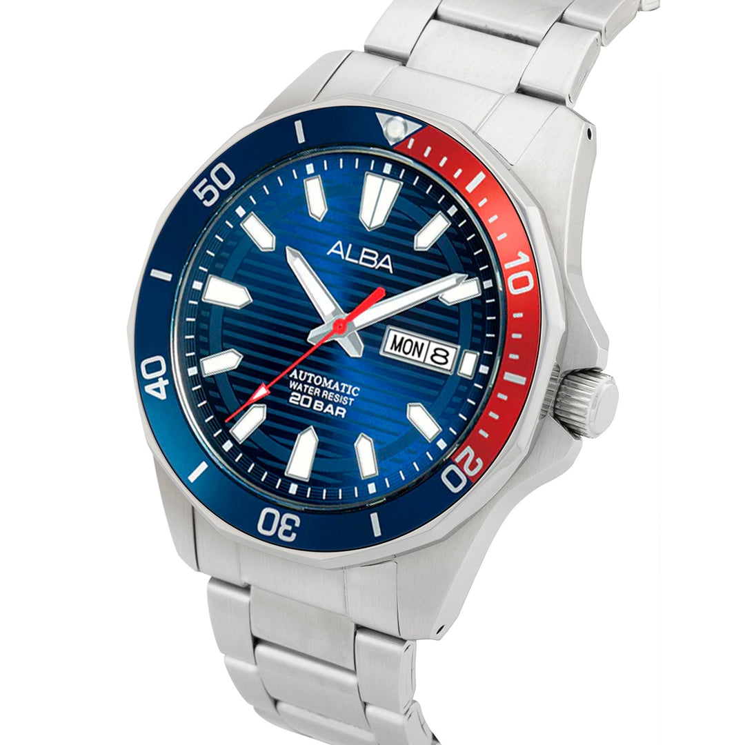 AL4455X1 Azure Dial Automatic with Blue+Red Rotating Bezel