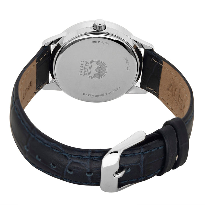 AP6719X1 White Ripple Dial with Blue Leather Straps