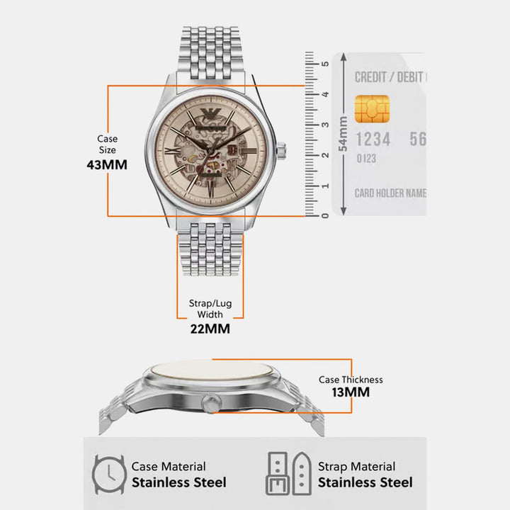 Emporio Armani Antonio AR60095 Silver Dial Men&