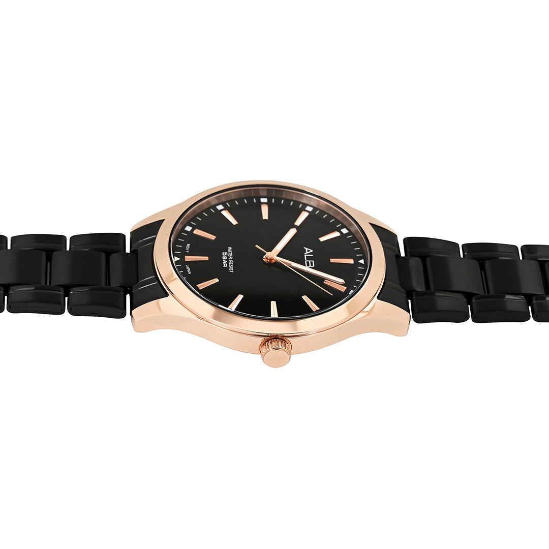 ARX006X1 Black+ Gold Metallic Strap Watch