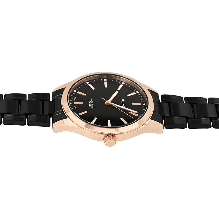 ARX006X1 Black+ Gold Metallic Strap Watch