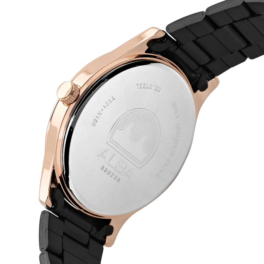 ARX006X1 Black+ Gold Metallic Strap Watch