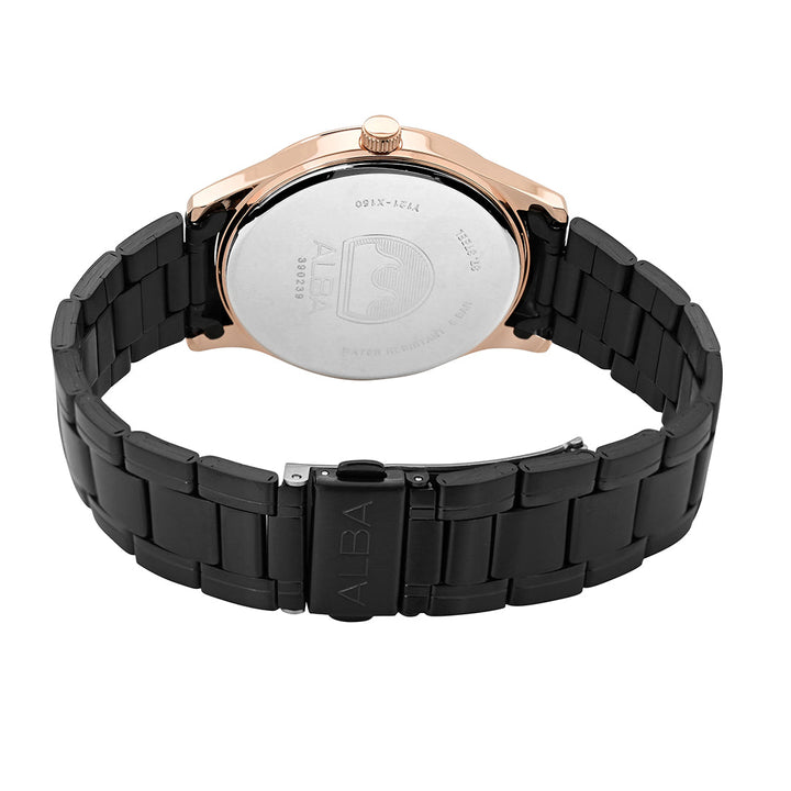 ARX006X1 Black+ Gold Metallic Strap Watch