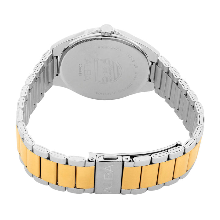 AS9P86X1 Gold+Silver Strap Emerald Green Dial