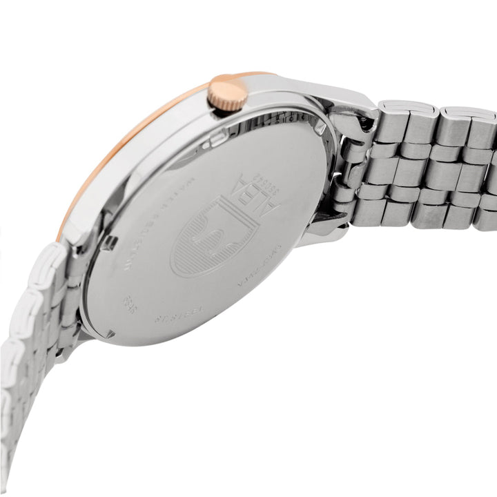 AS9R28X1 White Marble Dial with Rose Gold+Silver Metal Strap