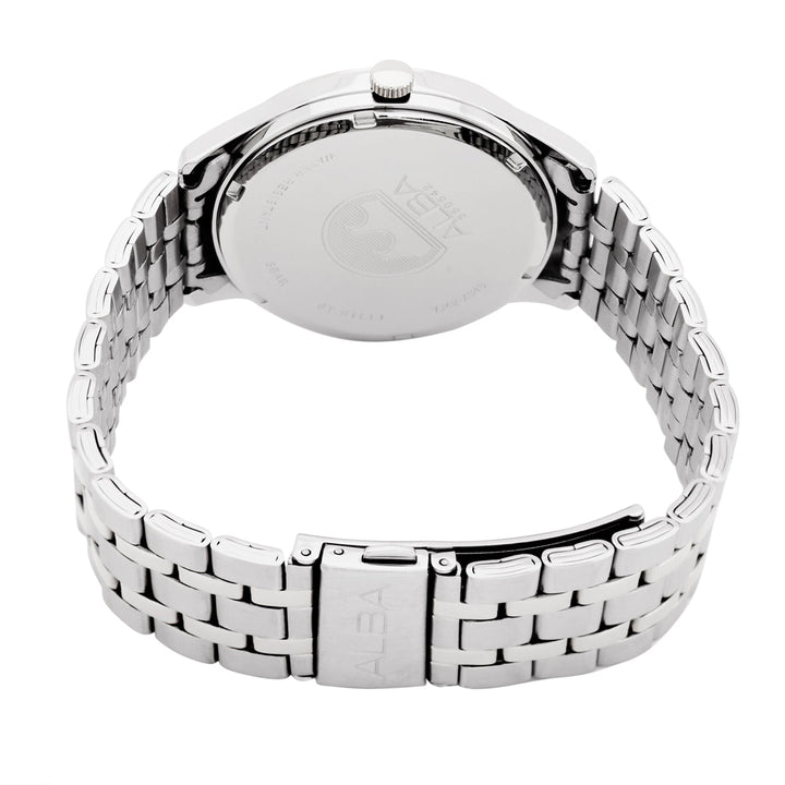 AS9R35X1 White Marble Dial with Silver Metal Straps