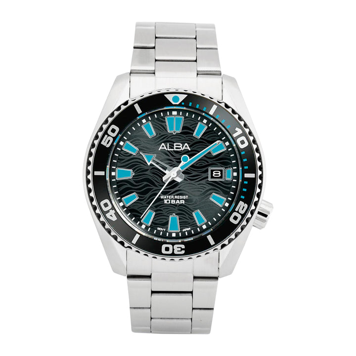 AS9R71X1 Black Surf Dial with Black+Blue Rotating Bezel Water Resistant