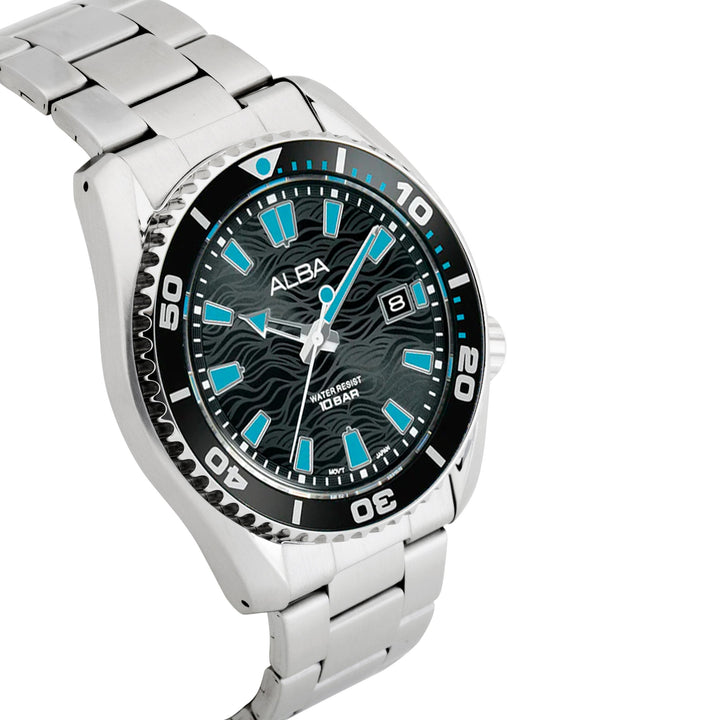 AS9R71X1 Black Surf Dial with Black+Blue Rotating Bezel Water Resistant