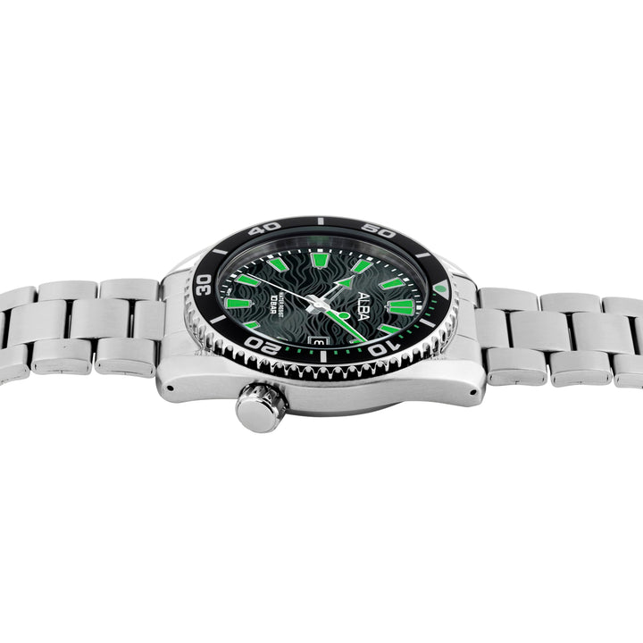 AS9R75X1 Black Surf Dial with Black+Green Rotating Bezel Water Resistant