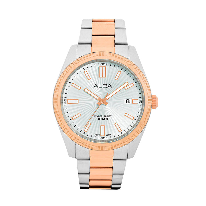 AS9S62X1 Silver White Patterned Dial Watch