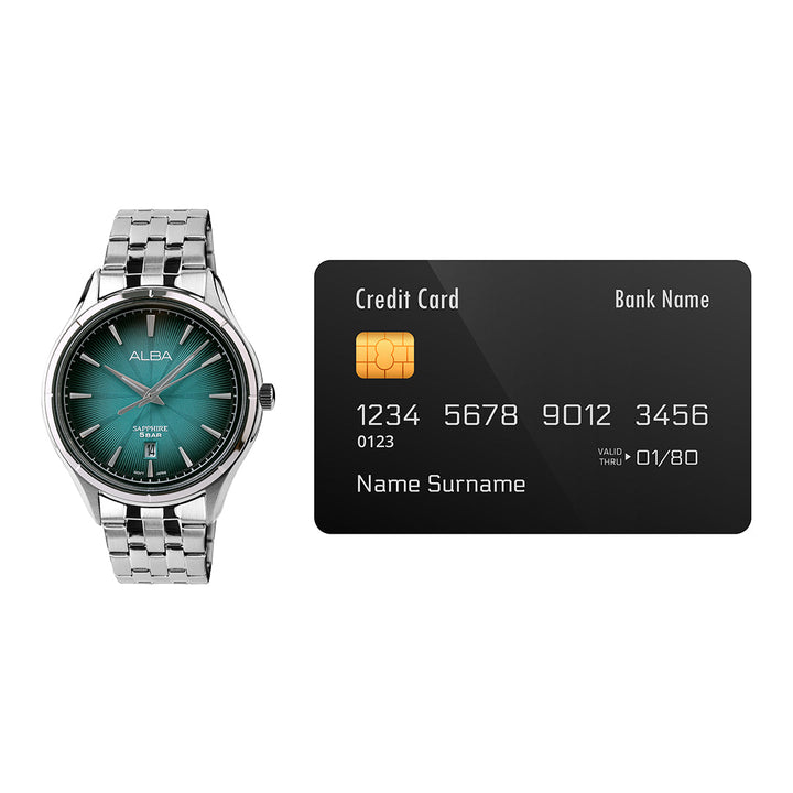 AS9T71X1 Marine Blue Patterned Dial Quartz Watch