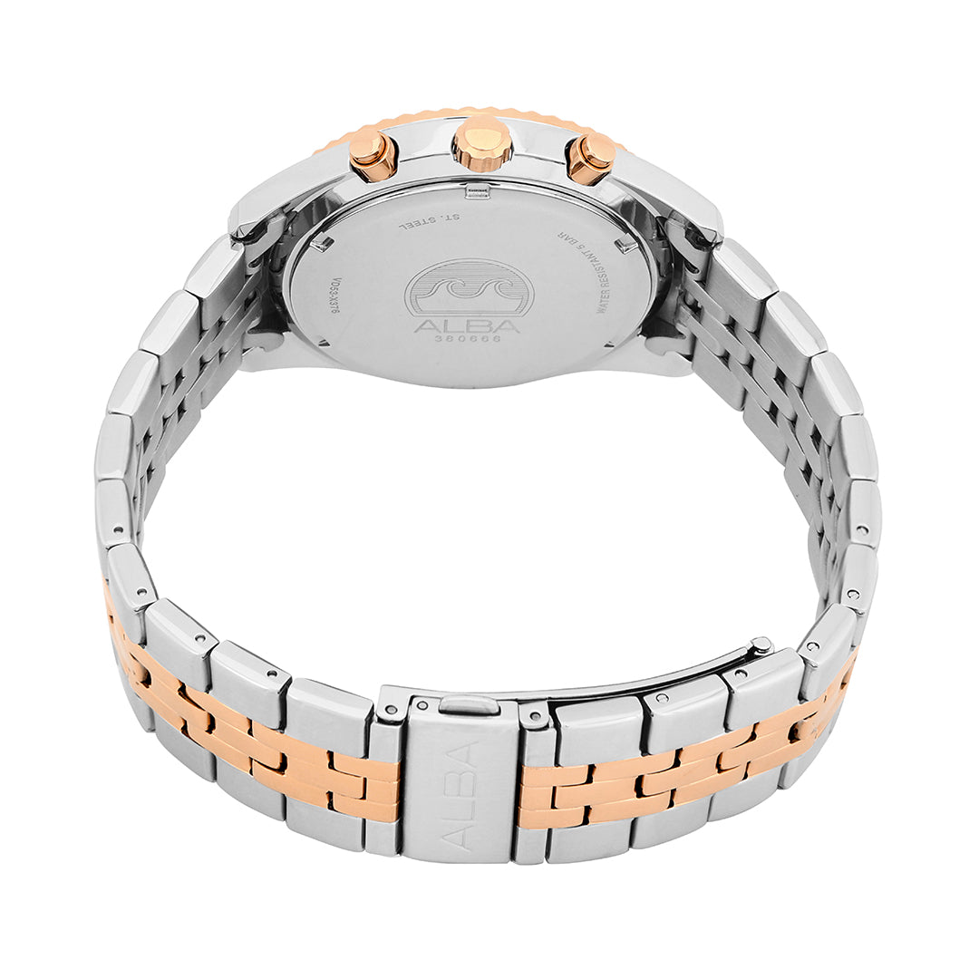 AT3H12X1 Black-Gold Dial Chronograph Watch