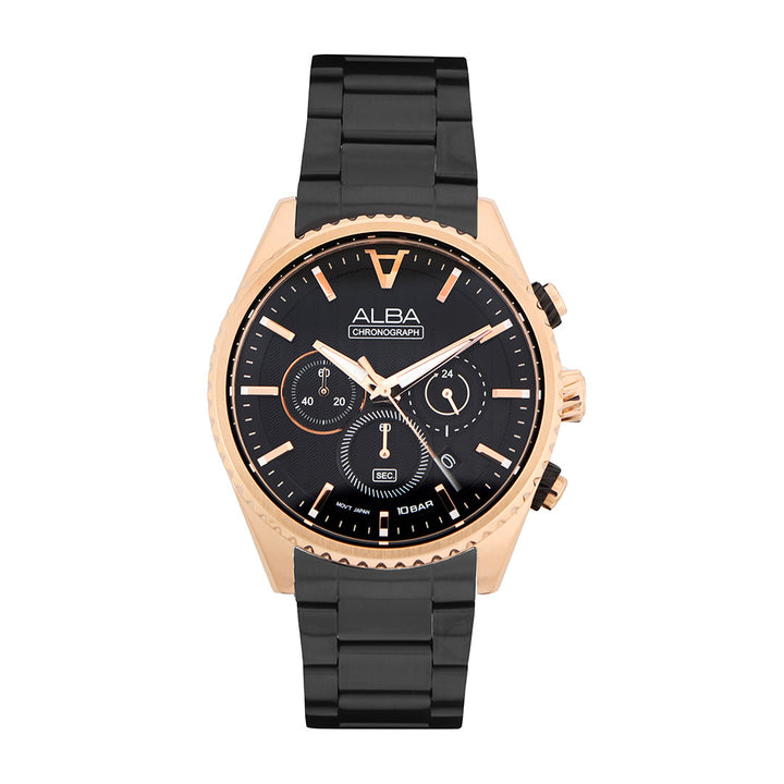 AT3H80X1 Black-Gold Dial Chronograph Watch