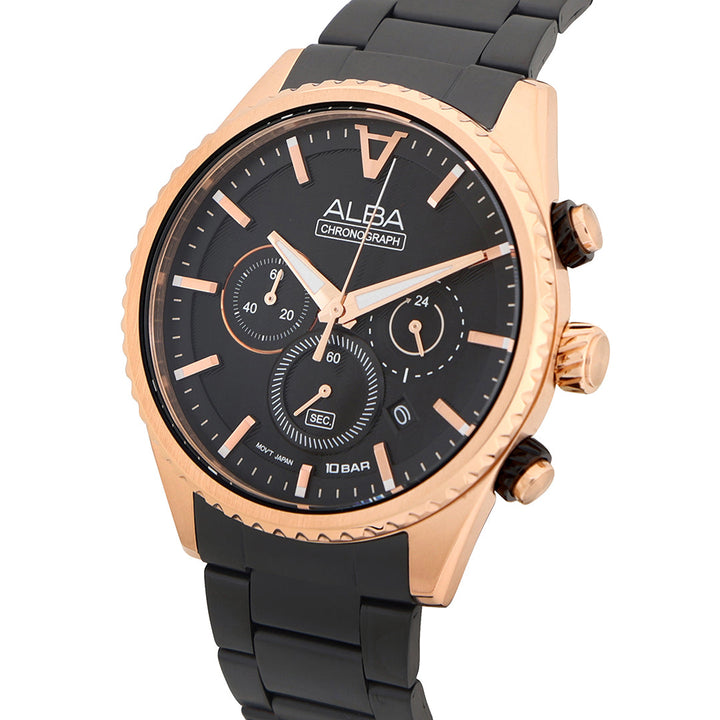 AT3H80X1 Black-Gold Dial Chronograph Watch