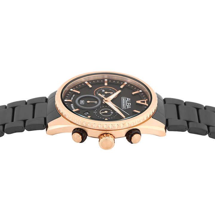 AT3H80X1 Black-Gold Dial Chronograph Watch