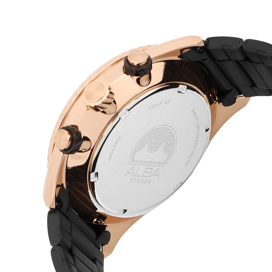 AT3H80X1 Black-Gold Dial Chronograph Watch
