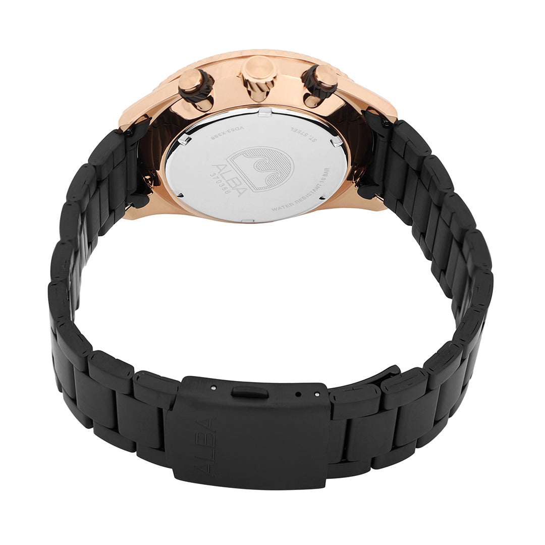 AT3H80X1 Black-Gold Dial Chronograph Watch