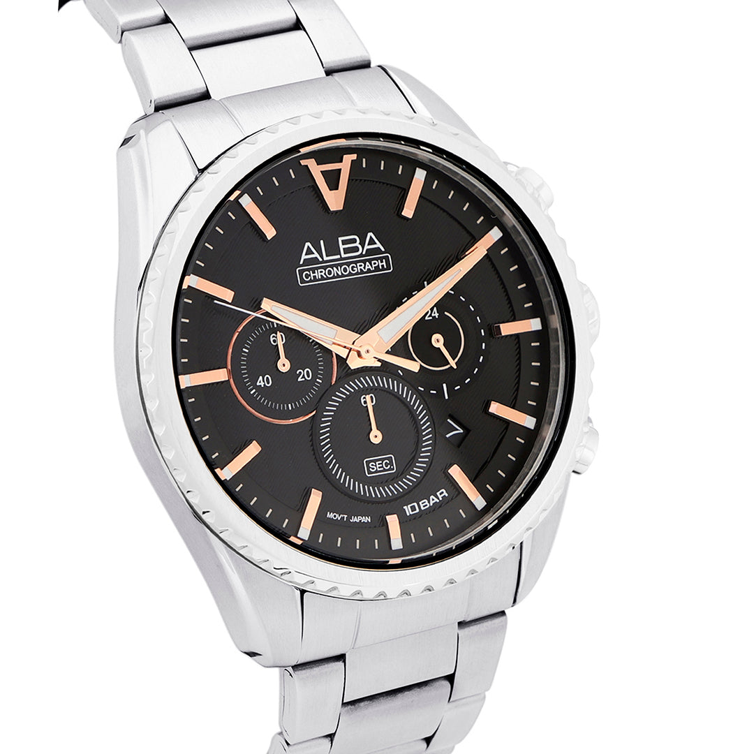 AT3H81X1 Jet Black Dial Chronograph Watch