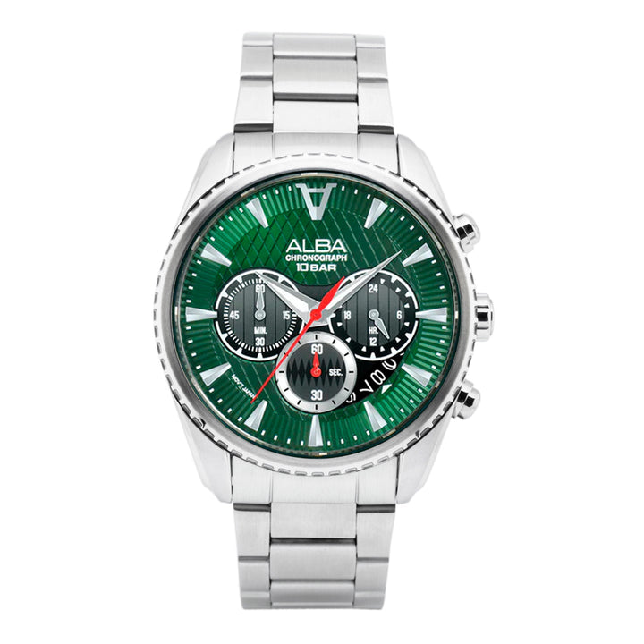 AT3J13X1 Green Textured Dial Chronograph Watch