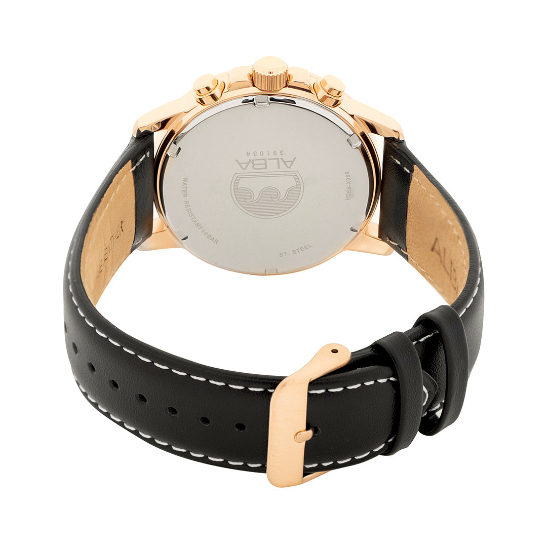 AT3J62X1 Black Dial Chronograph with Leather Strap