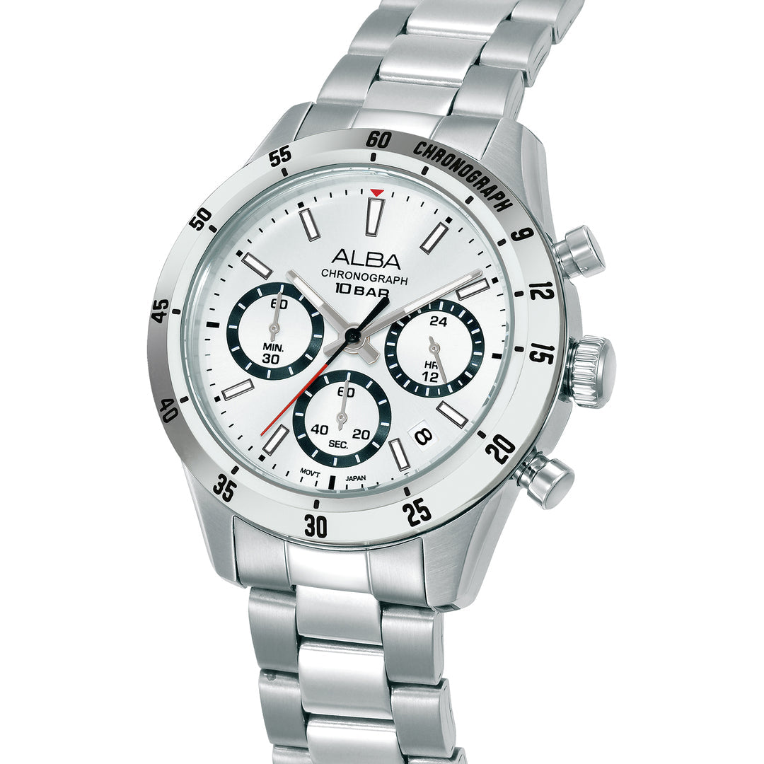 Alba AT3L29X1 White Dial Men&