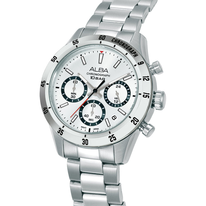Alba AT3L29X1 White Dial Men&