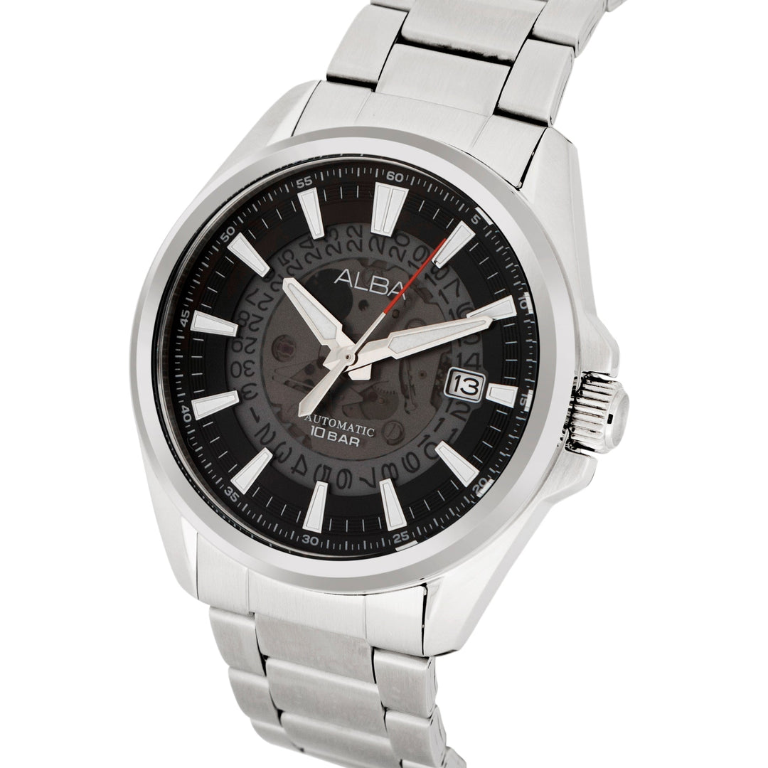 AU4031X1 Black Skeleton Dial Watch with White Hands  Automatic Watch