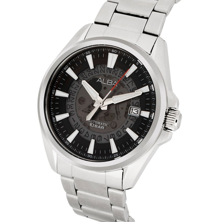 AU4031X1 Black Skeleton Dial Watch with White Hands  Automatic Watch