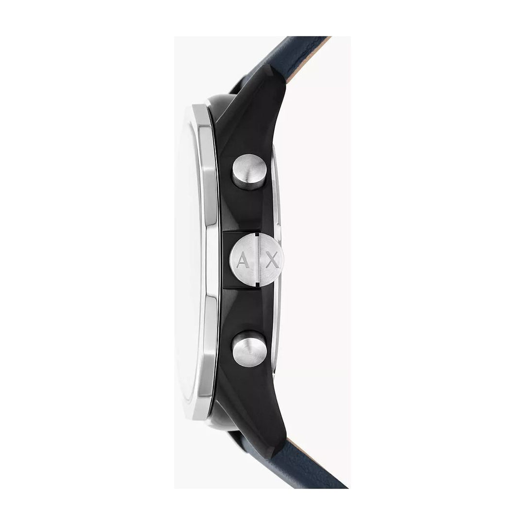 Armani Exchange Chronograph Blue Leather Watch AX1744